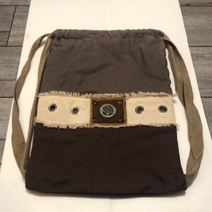 NWOT Vintage VO-HO back sack in flax cotton with tree of life & embellishments